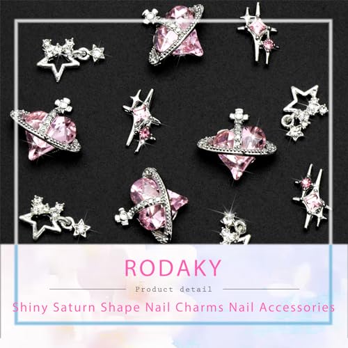 RODAKY Star and Planet Nail Charms 12pcs Crystal Rhinestone Gems