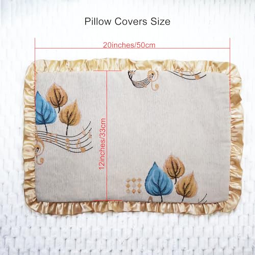 Chenille Ruffle Throw Pillow Covers 12x20, Set of 2 - Beige