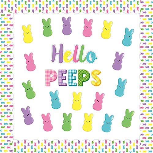 Easter Hello Peeps Cutouts Set - 108 Colorful Bunny Decorations
