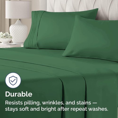 King Standard Pillow Cases by King - Soft Hotel Quality Covers | Comfy Bedding in Emerald Green - Set of 4