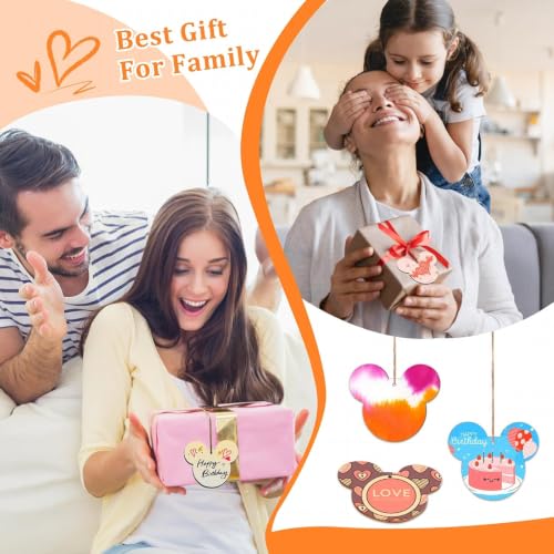 A-Mouse 30PCS Unfinished Wooden Mouse Head Ornaments Craft DIY Gift Set