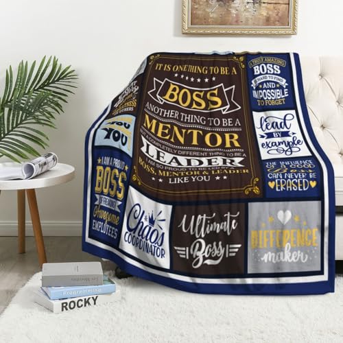 Boss Gifts Throw Blanket 80x60 Inches - Boss Day Birthday Christmas Gift - Boss Appreciation