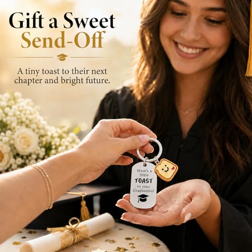 Cute Toast Graduation Keychain - Perfect Gift for Class of 2026
