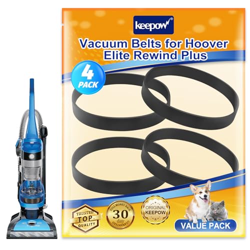 KEEPOW Replacement Vacuum Belts for Hoover Elite Rewind Plus - 4 Pack