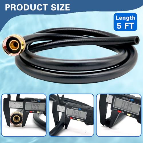 Benwanfee 5ft Dehumidifier Drain Hose, 3/4 Inch Brass Connector, Leakproof
