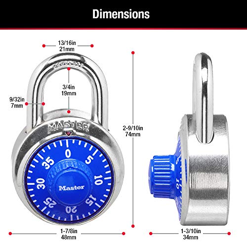 Master Lock 1505D Combination Padlock for School and Gym Lockers (Color Varies)