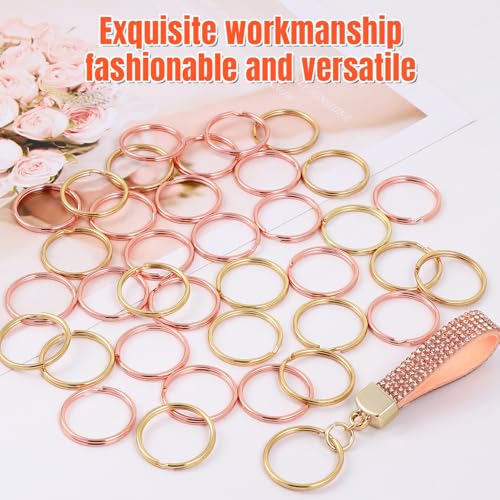Pale Gold Split Key Rings 1 Inch for Keychains and Crafts 50pcs