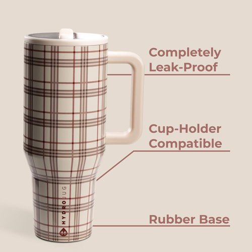 HydroJug Traveler - 32 oz Insulated Water Bottle with Handle & Flip Straw - Leak Resistant, Fits Cup Holder