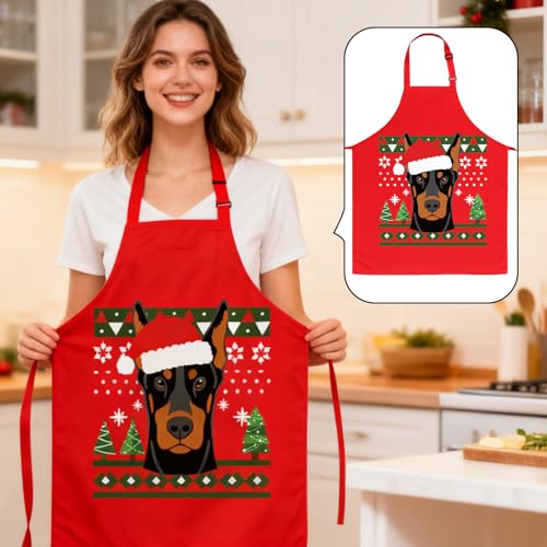 Christmas Puppy Design Adjustable Kitchen Bib Apron