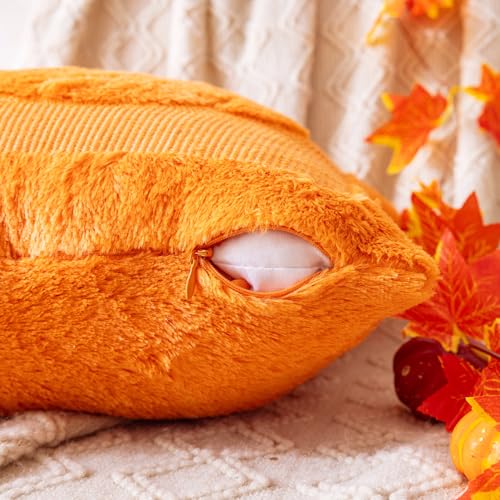 AQOTHES Pumpkin Fall Orange Rust Throw Pillow Cover 18 x 18 - Set of 1, Autumn Decor