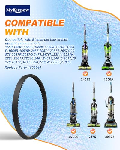 3 Pack Vacuum Belt Compatible with Bissell Pet Hair Eraser Models 1650 Series