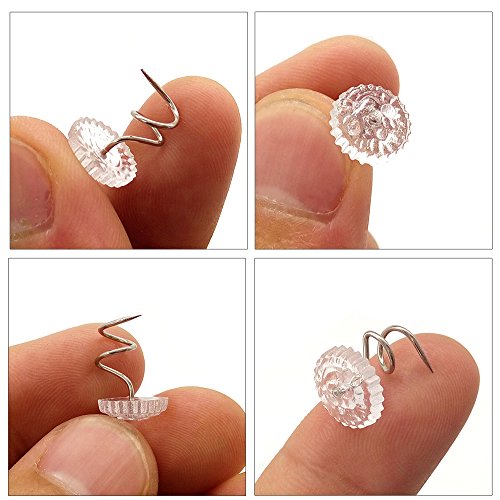 200 pcs Transparent Twist Pins for Bedskirts & Upholstery