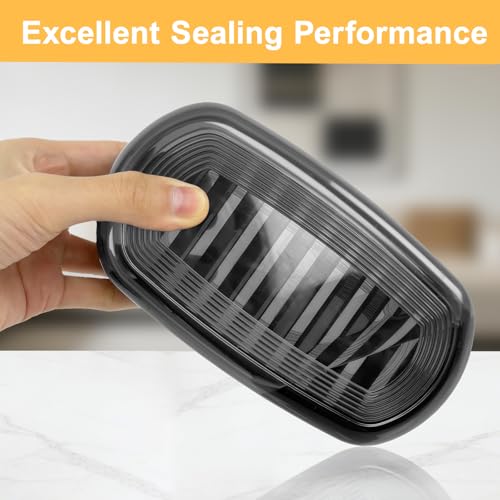 Dukrouk Double Soap Bar Travel Case with Draining Tray - Leakproof Black