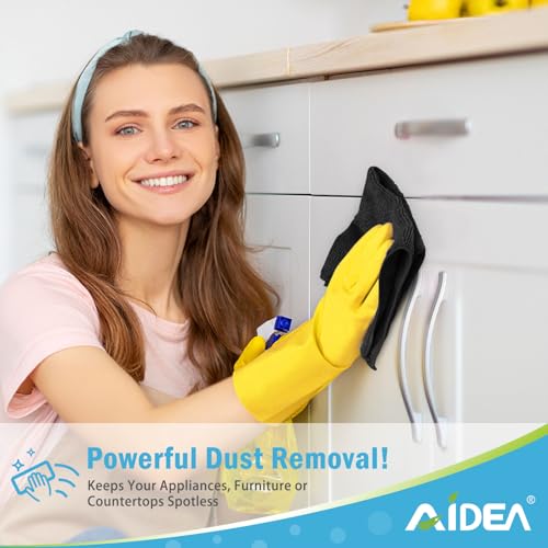 AIDEA 12-Pack Microfiber Cleaning Cloths - Lint-Free, Soft, and Absorbent