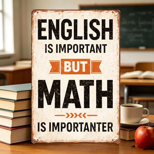Funny Math Teacher Gift Metal Sign - Classroom Wall Art 8x12