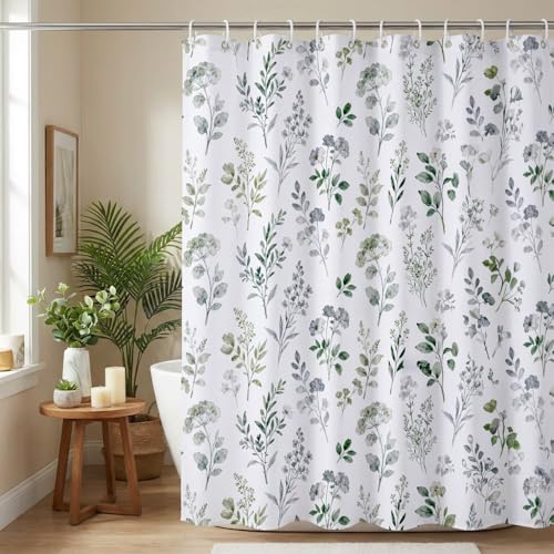 Watercolor Forest Shower Curtain - 72x72 Inches Botanical Design