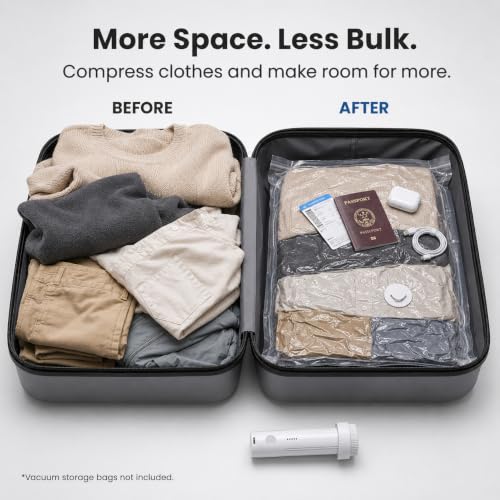 Cordless Mini Electric Vacuum Pump for Storage Bags - USB-C Rechargeable
