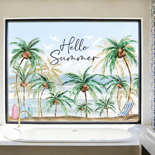 Extra Large Hello Summer Window Clings - Double Sided Decor