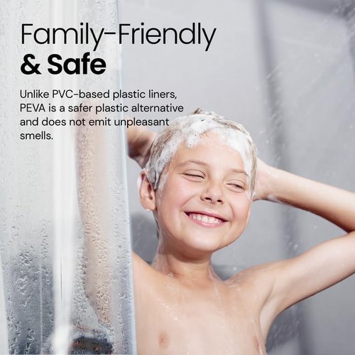 LiBa Bathroom Shower Curtain - Waterproof Plastic Shower Curtain Premium PEVA Non-Toxic Shower with Rust Proof Grommets Clear 8G Heavy Duty Bathroom Accessories 72x78