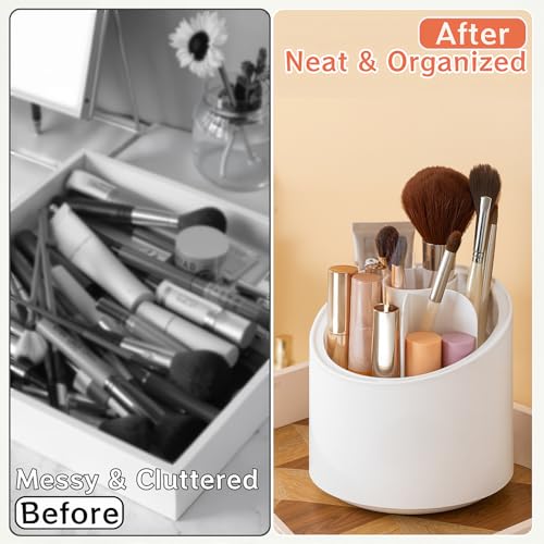 Zylkorb 360 Rotating Makeup Brush Holder Organizer with 6 Compartments