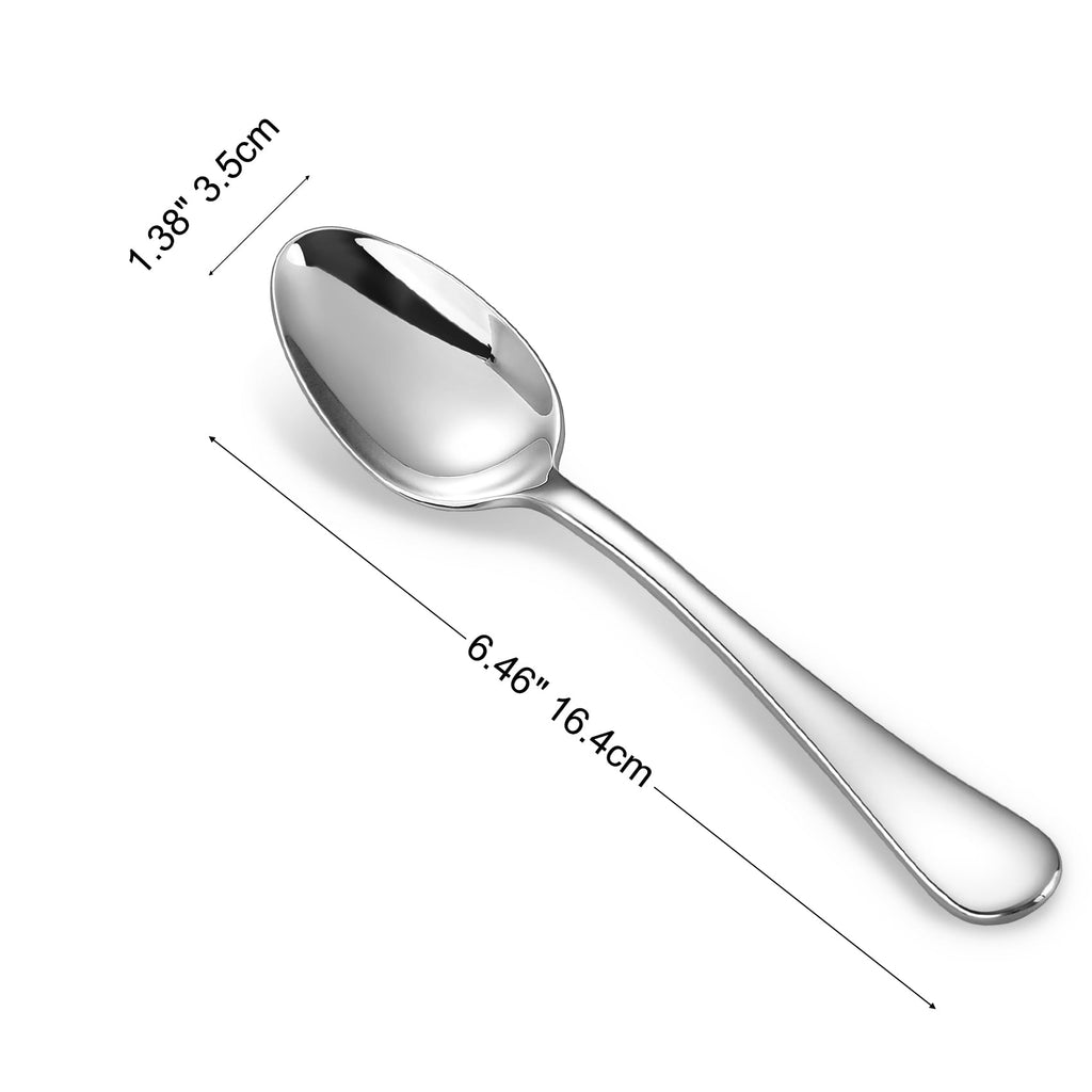 KEAWELL Premium Verona 4-Piece 6.5 inch Spoon Set – 18/10 Stainless Steel, Heavy-Duty Mirror-Finished Silverware for Daily Meals, Hosting and Special Occasions (4, Teaspoons)