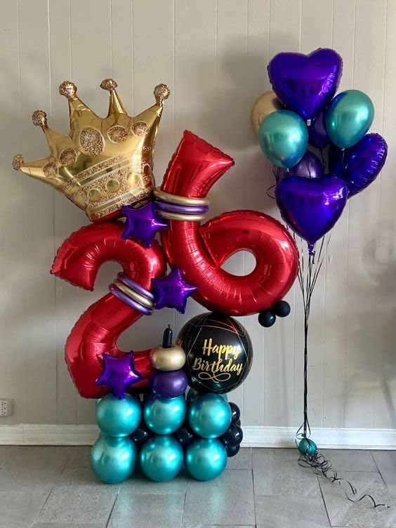 Red Number 6 Balloon - 40 Inch Giant Foil Balloon for 6th Birthday Party Decorations