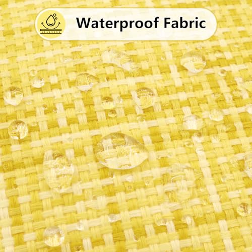 HADEEONG 18x18 Waterproof Outdoor Throw Pillow Covers, Yellow (Pack of 2)
