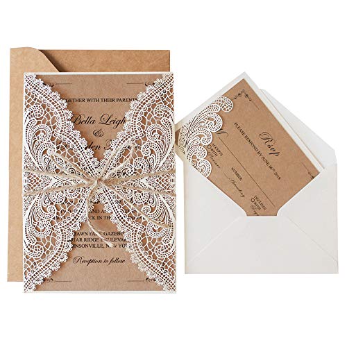 Laser Cut Wedding Invitation Sample with RSVP Cards - Picky Bride