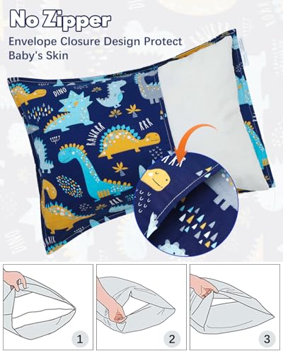 ALVABABY Soft Cotton Toddler Pillowcase Set - Fits 13"x18" & 12"x16" Pillows