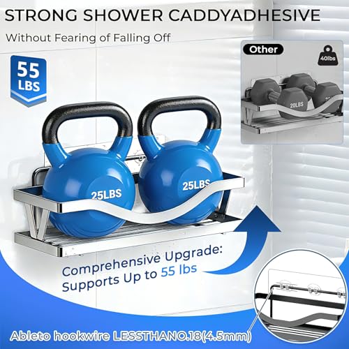 14 Pack Adhesive Shower Caddy Replacement Hooks, Waterproof No-Drill Strips