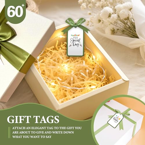 60 Elegant Place Cards with Satin Ribbon for Weddings & Events