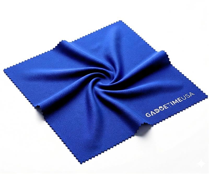 Gadgetime USA Reusable Microfiber Cloth - Soft Blue Wipes for Glasses & Screens