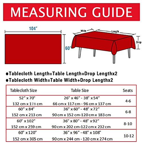 Christmas Holiday Rectangular Tablecloth 60 x 84 Inches Santa Print Spill-Proof