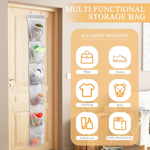 GOMAJI Over The Door Shoe Organizer, 6-Pocket Hanging Boot Storage Rack