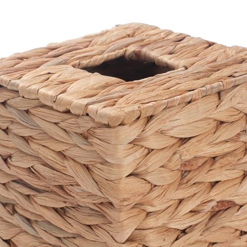 Natural Water Hyacinth Tissue Box Cover - Square Holder for Bathroom