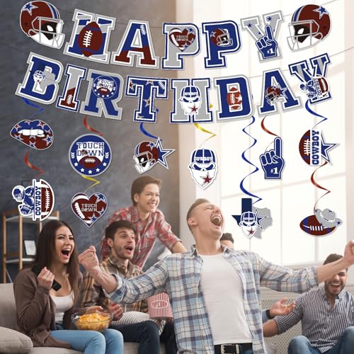 Blue Cowboy Football Party Decorations 12 Pcs - Cowboy & Rugby Theme