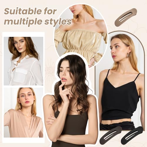 Sightor Flat Hair Clips - 3PCS French Lay Flat Claw Clips for Thick and Thin Hair