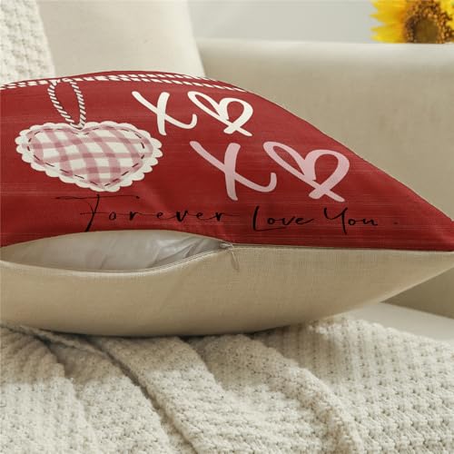 NIGHTWISH Valentine's Day Pillow Covers 18x18 Set of 4 - Love Heart Design