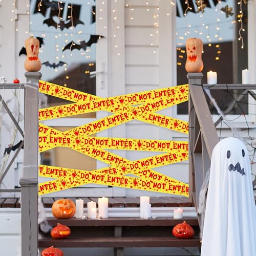 Halloween Caution Tape - 3in x 82ft Durable Party Decoration