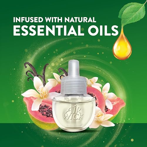 Air Wick Plug-In Scented Oil Refills Vanilla & Pink Papaya 4 Pack 0.67 fl oz