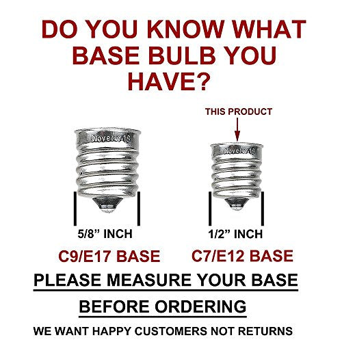 Christmas Replacement Bulbs C7 E12 Base Clear 25 Pack - Novelty Lights