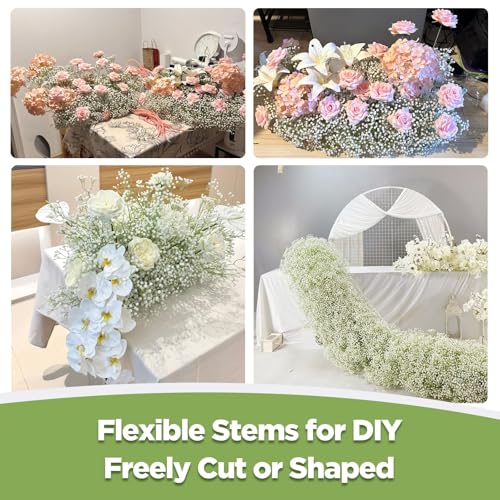 60 Pcs Long Stem Artificial Baby's Breath Flowers for Decor