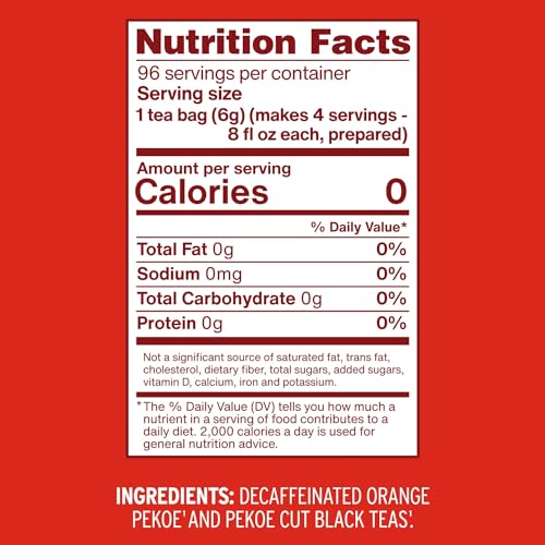 Luzianne Decaffeinated Iced Tea Bags, Unflavored - 24 Count (Pack of 6)