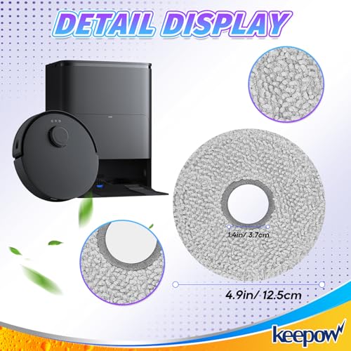 12-Pack Mop Pads Compatible with Ecovacs Deebot X1/T20/T30/N30/T50 Omni & Yeedi M12 Pro
