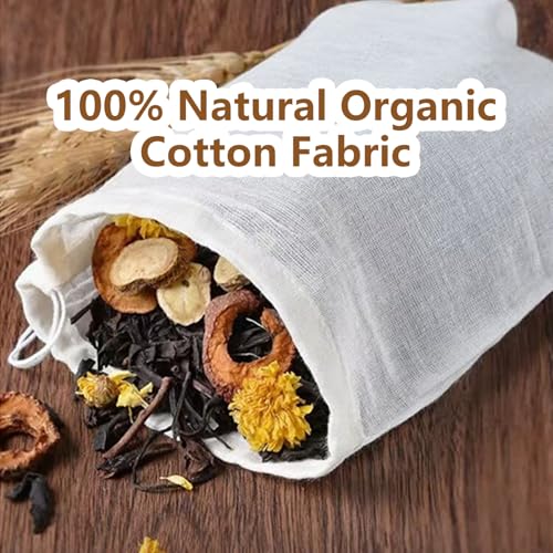 30 Pcs Reusable Natural Cotton Spice Bags for Cooking & Tea