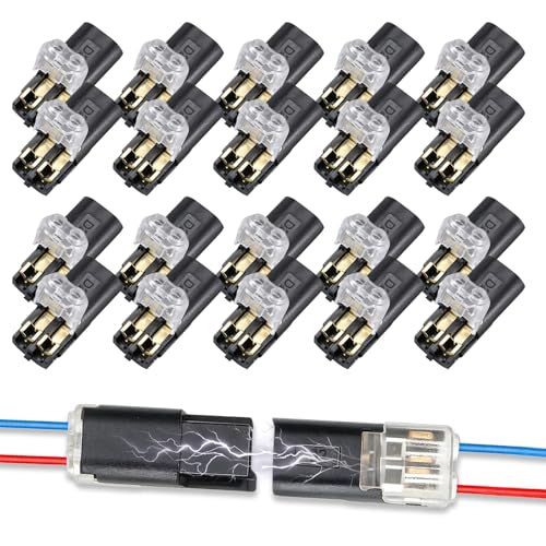 20PCS 2-Pin LED Strip Connectors - Quick Disconnect with Locking Buckle