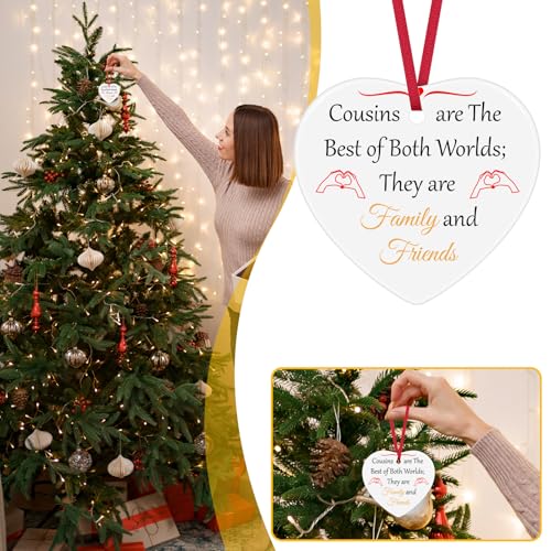 Cousin Gift Heart Ornament - Long Distance Friendship Keepsake