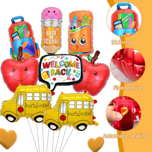 Back to School Balloons Kit - 8Pcs Foil Balloons Style-1 for First Day Celebrations