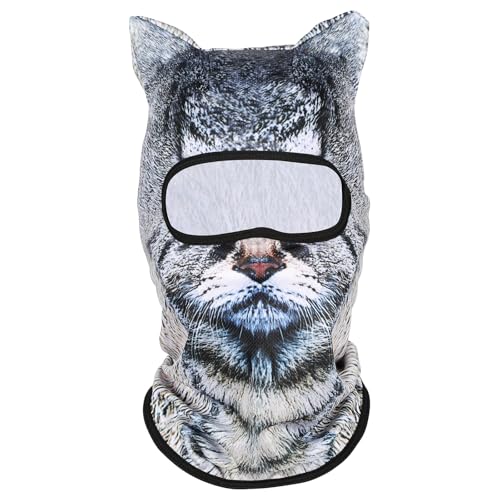 3D Cat Ski Balaclava Sheisty Face Mask,with Ears for Music Festivals,Raves Ski Halloween Party Outdoor Activities Cat Style