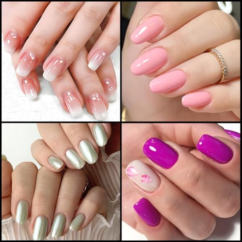 Lifextol 300pc Medium Oval Soft Gel Nail Tips Clear Press On Nails